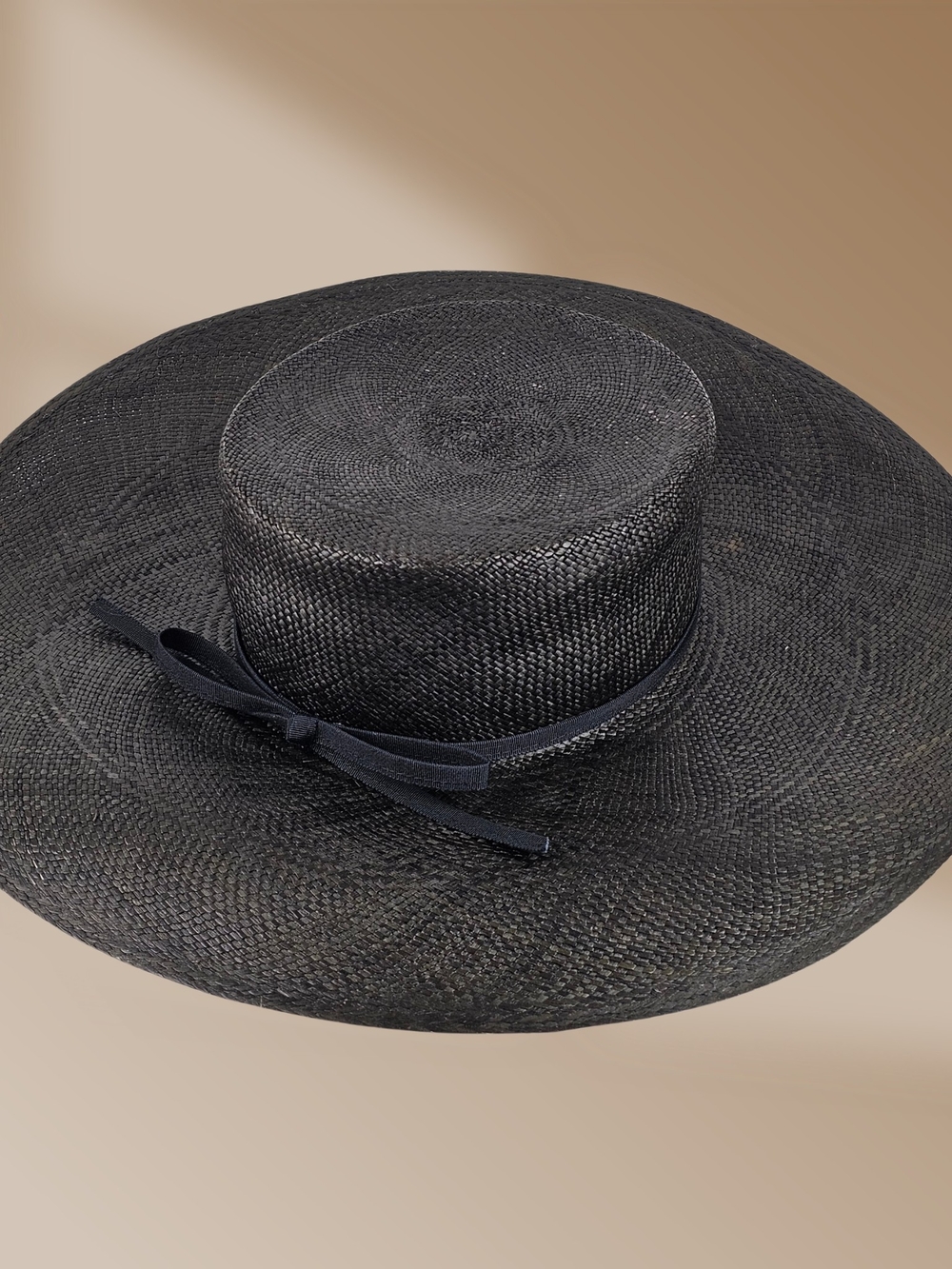 Vintage Joe Bill Miller Women’s Black Wide-Brim Straw Sun Hat with Bow